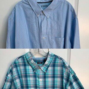 IZOD short Sleeve casual Shirts Size 3XLT - 2 shirts